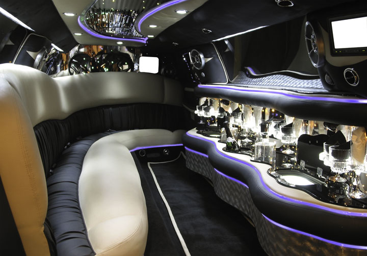 Interior of Luxury Mercedes Limousine