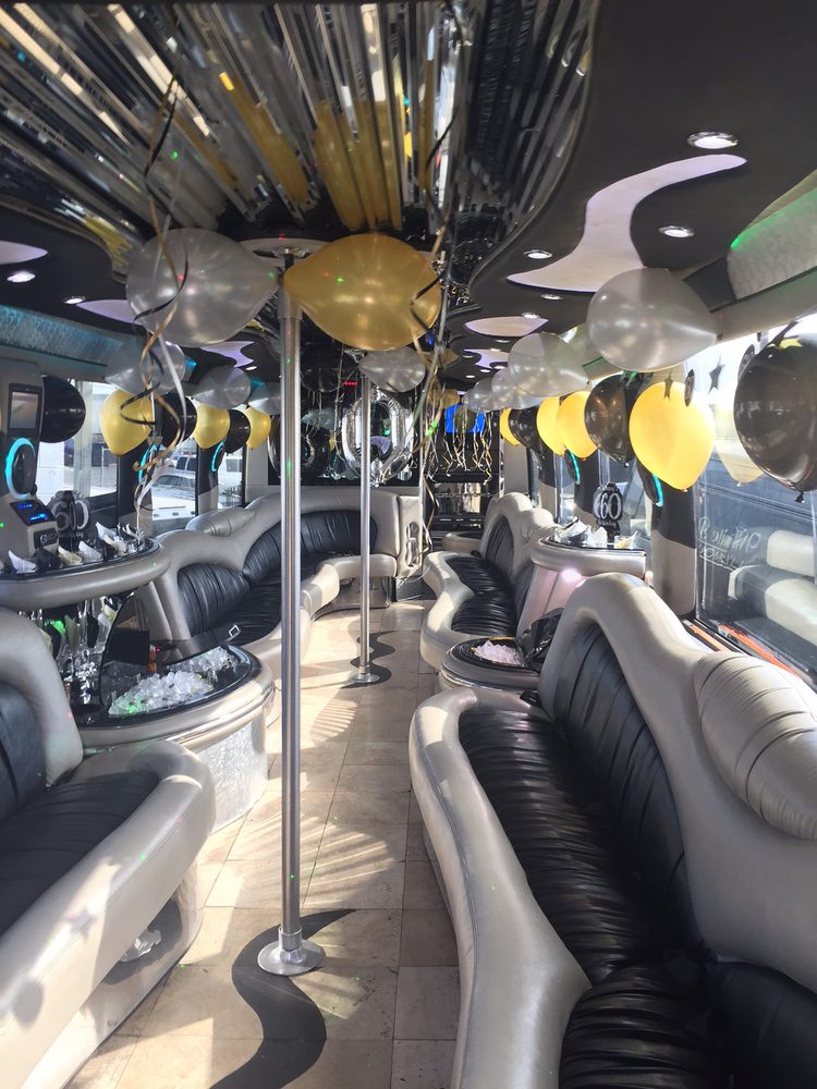 birthday party bus rental interior