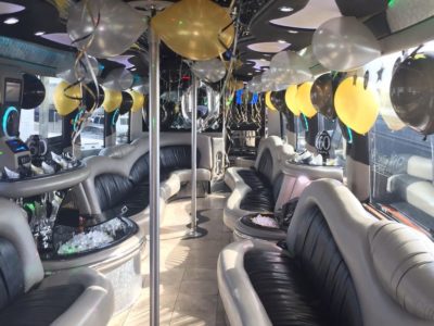 birthday party bus rental interior