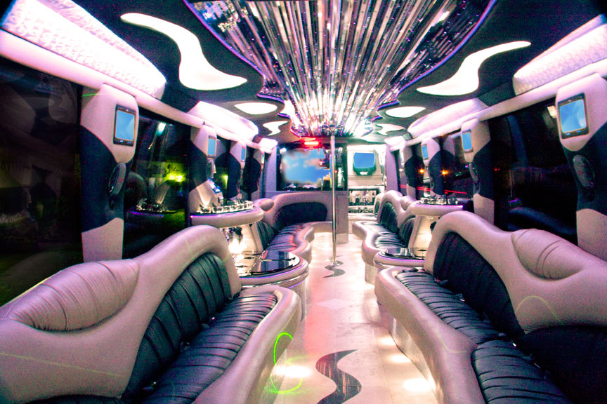 Luxury Party Bus Interior - Orange County