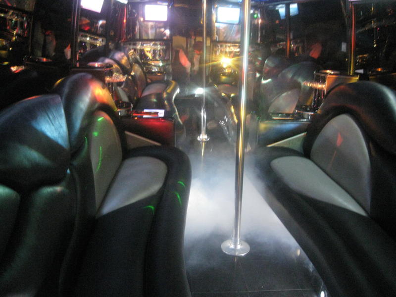 Party Bus Rental Interior with Fog Machine - Fits 44 Passengers