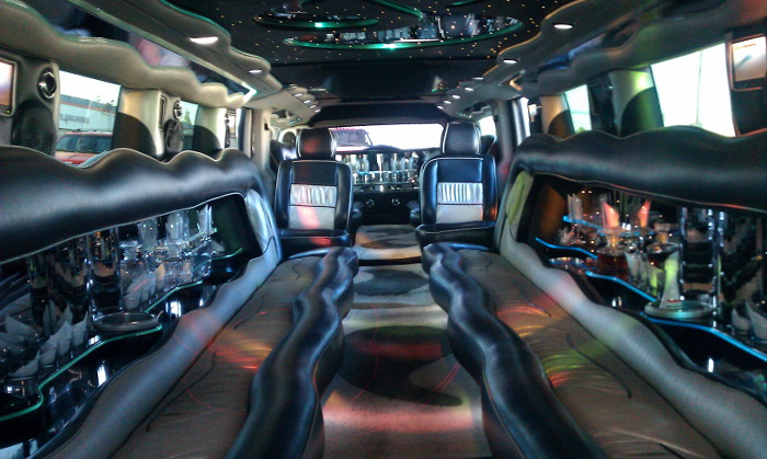 Black H2 Hummer Limo Interior